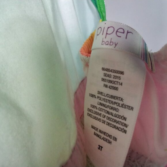 Piper Baby Rainbow Multicolor Sundress Shear Layers Sequin Waistband Size 3T GUC - Picture 4 of 4